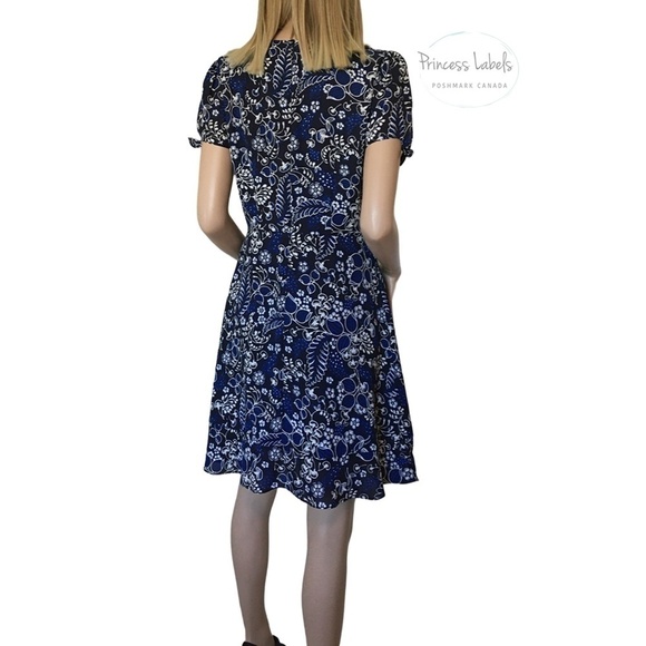 J. Crew Dress Ruffled A-Line Skater V-Neck Short Sleeve Faux Wrap Versatile - Picture 8 of 15